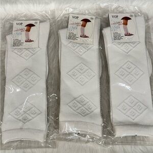 VOP White Knee-High Socks